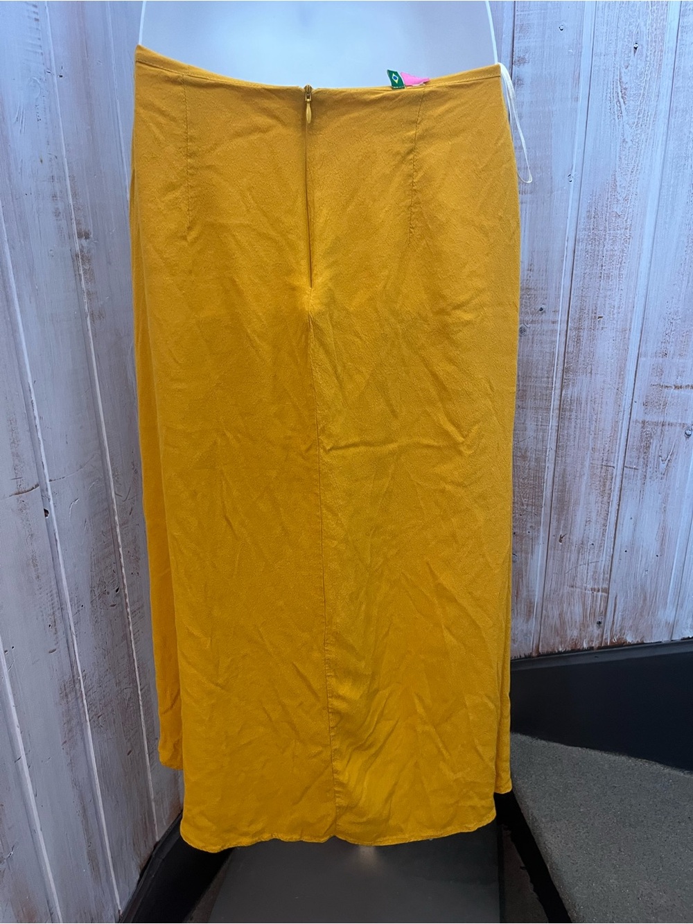 FARM Rio Mustard Yellow Asymmetrical Wrap Skirt - Picture 4 of 5